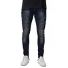 Мода - разорванные джинсы Slim Fit Biker Biker Брюки Весна Осень Моды Брюки