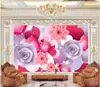 Groothandel-3D Foto behang Custom 3D Muur Muurschilderingen Wallpaper Mooie Romantische Bloem Open Rich Girl Room Bruiloft Bloem Muurschildering