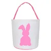 21style Ostern Kaninchen Baskets Osterhase Taschen Kaninchen gedruckt Leinwand-Tasche Ei Eimer mit Süßigkeiten Körbe Tote GGA3190