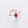 New Fashion Micro-inlaid Crystal Zircon Rings Sweet Elegant Flower Ring for Girl Women Finger Bague jewelry Bridal Gift Delicate304o