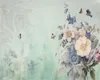 Foto personalizzata Carta da parati 3d Fiore stile europeo Farfalla Carta da parati personalizzata vintage minimalista con fiori di seta
