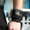 Mode vävt läder armband smycken skalle kors legering män avslappnad personlighet pärlor charms vintage punk wrap armband för kvinnor gåva svart