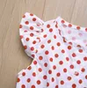 Girls jumpsuit Summer ruffle sleeves button lacing rompers Retro Dots Printed Casual Romper Kids Fashion bodysuit Children clothes CLSYP746
