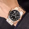 Neue Overseas 5500V/110A-B147 Rose Gold Schwarz Zifferblatt A2813 Automatische Herren Uhr Edelstahl Armband Uhren Super Timezonewatch E12c3