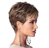 Black Mix Burgundy Short SHUOWEN Synthetic Hair Wigs Simulation Human Hairs Wigs perruques de cheveux humains Pelucas SW-WIG-70