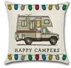 Happy Campers Pillow Case 45 * 45 cm Touring Car Pillowcase rzuć Pościel Poduszka Cover Home Cafe Office Decor Prezent GGA3233-3
