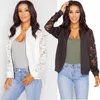 Women Lace Long Sleeve Vintage Suede Jacket Zip-Up Biker Coat Outerwear Coat Plus Size