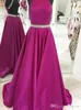 NY SEXY FUCHSIA BEADED PROM DRESSS Luxury Spaghetti Backless Sleeveless Quinceanera Dress Sweep Train Tulle Ball Gown aftonklänning