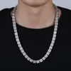 10mm nuevo collar de Hip Hop de alta calidad collar de cadena de cobre de circonia cúbica Micro diamante completo para hombres y mujeres