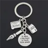 Apple Charms Words Microscope Biologiska unika nyckelkedjor Biologi Kemi Lärare Gift Keyring