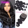 Peruvian Virgin Hair 3 Bundles With 5X5 Lace Closure 4 Pieces/lot Body Wave With Closures Baby Hairs With Bundle