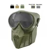 Máscara tática de airsoft para esportes ao ar livre Equipamento de proteção facial para tiro de airsoft Metal aço malha de arame Full FaceNO03-202