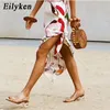 Eillken Crystal Ball Низкий каблук ПВХ Прозрачные прозрачные тапочки Женщины Peep Toe Летние Сандалии Мода Новые Дизайн Тапочки Открытый