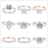 925 Sterling Silver Wedding Ring Sets Cubic Zirconia Rings Women Engagement Wedding Rings Jewellry