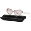 UV400 Sunglass Sunglass Rhinestone Heart Leopard طباعة نظارة شمسية للنساء مصمم العلامة التجارية ظلال الشمس