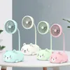 2020 new USB charging handheld mini cartoon animal rabbit cute pig gift small fan dhl free