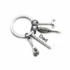 FREE SHIPPING 50pcs/lot New Stainless Steel Dad Tools Keychain Grandpa Hammer Screwdriver Keyring Father Day Gifts1