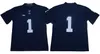 Hommes collège Penn State maillots blanc bleu # 1 Joe Paterno taille adulte football américain porter cousu jersey ordre de mélange