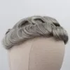 男性用の茶色の混合灰色の人間の髪のtoupee 5 80灰色のレミーヘアの交換システム巻き毛皮膚メン039S TOUPEE20991191258734