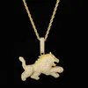 Fashion Beast Lion Animal Necklace Pendant Hip Hop Jewelry Ice Out Cubic Zircon Necklace For Gift Party