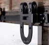 Porte de grange coulissante Kit de rail en bois en acier rustique au design moderne et robuste en fer à cheval