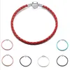 Bracelet en cuir de serpent fit breloques européennes fermoir en métal 3 MM véritable corde tissé Bracelets pour hommes femmes vente en gros