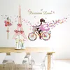 Charmant romantique fée fille autocollant mural pour chambres d'enfants fleur papillon amour coeur sticker mural chambre canapé décoration mur Art2519