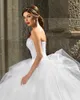 Cristais New Jardim surpreendente vestido de baile vestidos de casamento querido Neck Beading Ruches Ruffles Corset Voltar vestidos de noiva Vestido de noiva