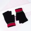 Fashion-1Pair Unisex Woolen Half Finger Gloves Male Winter Warm Thicken Fashion Korean Adult Knitting Solid Color Wrist Mittens