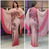 Novos Vestidos Africanos para Mulheres Dashiki Imprimir Roupas Africanas Bazin Riche Sexy Slim Ruffle Manga Longa África Maxi Vestido Mulher1