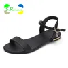 Women Sandals Genuine Leather Shoes Soft Rubber Sole Basic Buckle Strap Size 34-43 Women's Summer Shoes SS168