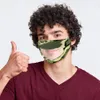 Camouflage Deaf Mute Gesichtsmaske, klares Mundfenster, staubdichte Maske für gehörlose Lippenleser, Mundmaske mit verstellbaren Ohrschlaufen