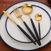 Couvoirs de cutipol de luxe avec boîte cadeau 304 en acier inoxydable Western Black Dîner Forks Sets Western Dingeware Set For Party T27495088