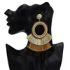 5 färger Etnisk bomullsfransar Tassel Drop örhängen för kvinnor Boho Wedding Party Jewelry Gift