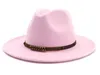 14 färger hög q bred brim ull filt jazz fedora hattar för män kvinnor brittiska klassiska trilby party formella panama mössor disketter