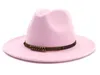 14 colores High-Q de ala ancha de fieltro de lana Jazz Fedora sombreros para hombres y mujeres británico clásico Trilby fiesta Formal Panamá gorras flexibles