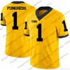 thr Michigan Wolverines #1 Anthony Carter Braylon Edwards Devin Funchess 7 Chad Henne 17 Tyrone Wheatley 22 Ty Law Weiß Blau Gelb Trikot 4XL