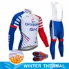 2020 NUEVO Groupama FDJ Cycling Team Jersey Bibs Pantalones Set Ropa Ciclismo Hombre Invierno Thermal Fleece Pro Bike Chaqueta Maillot Wear