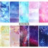 Nail Stickers 10pcs Gradient Starry Sky Foils Marble Holographic Design Art Transfer Sticker Wrap Decoration Adhesive Decals JI1022