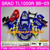 Einspritzung für Suzuki Srad TL 1000 R TL1000R 98 99 00 01 02 03 16HM.0 TL1000 R TL 1000R 1998 1999 2000 2001 2002 2003 Verkleidung, glänzend schwarz