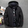 새로운 후드 남성 화이트 오리 다운 재킷 블랙 블루 위장 두껍게 방수 방풍 따뜻한 겨울 다운 코트 남성 겉옷 T190912