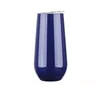 6 oz aço inoxidável vinho Óculos Vacuum Cup Stemless vinho óculos Egg Shell Forma Caneca Cup Vinho Com cores Lid doces