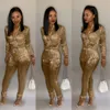 Dazzling Douthing Mulheres Jumpsuit Zipper Turtleneck Manga Longa Romper Clube Festa Macacão Feminino Jumpsuit Plus Size 3XL