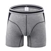 Nouvellement hommes Modal caleçon longue jambe sous-vêtements de sport soyeux doux slips 2019 mode corps façonnage culotte respirante