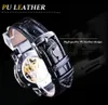 Vinnare Black Golden Retro Luminous Hands Fashion Diamond Display Herr Mechanical Skeleton Wrist Watches Top Brand Luxury Clock329L4238751