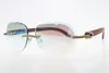 Ganzer Verkauf begrenzter Diamant männlicher und weiblicher Mix Holz Randless Sonnenbrille Schild hochwertige C -Dekoration Sonnenbrille 8200103030885