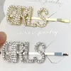 Bling Bling Rhinestone Letter Hair Clip Women Crystal Letter Barrettes for Gift Party Wholesale High Quality
