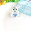 50pcs Baby menino Chousel Favors Choice Crystal Collection Blue Teddy Bear Figurines in Gift Box Rec￩m -nascido Batismo Baptismo lembran￧a