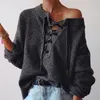 Nibesser 2019 inverno donne maglione maglione maglione maglioni maglioni maglioni per le donne top off spalla colore solido maglione femminile