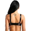 Soutien-gorge à coupe ouverte pour femmes, débardeur sexy en Faux cuir ajouré, Lingerie Catwoman, sous-vêtements exotiques, Costume de spectacle en boîte de nuit 4XL